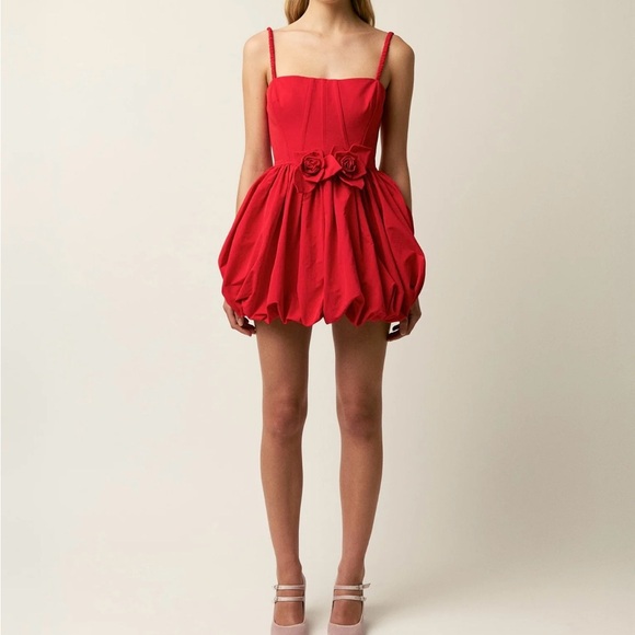 Aknvas Dresses & Skirts - Aknvas The Anais Dress Red Mini Dress Bubble Flower Dress Princess Party Dress